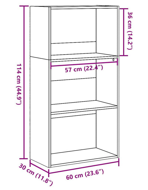 Încărcați imaginea în vizualizatorul Galerie, Bibliotecă, gri sonoma, 60x30x114 cm, lemn prelucrat
