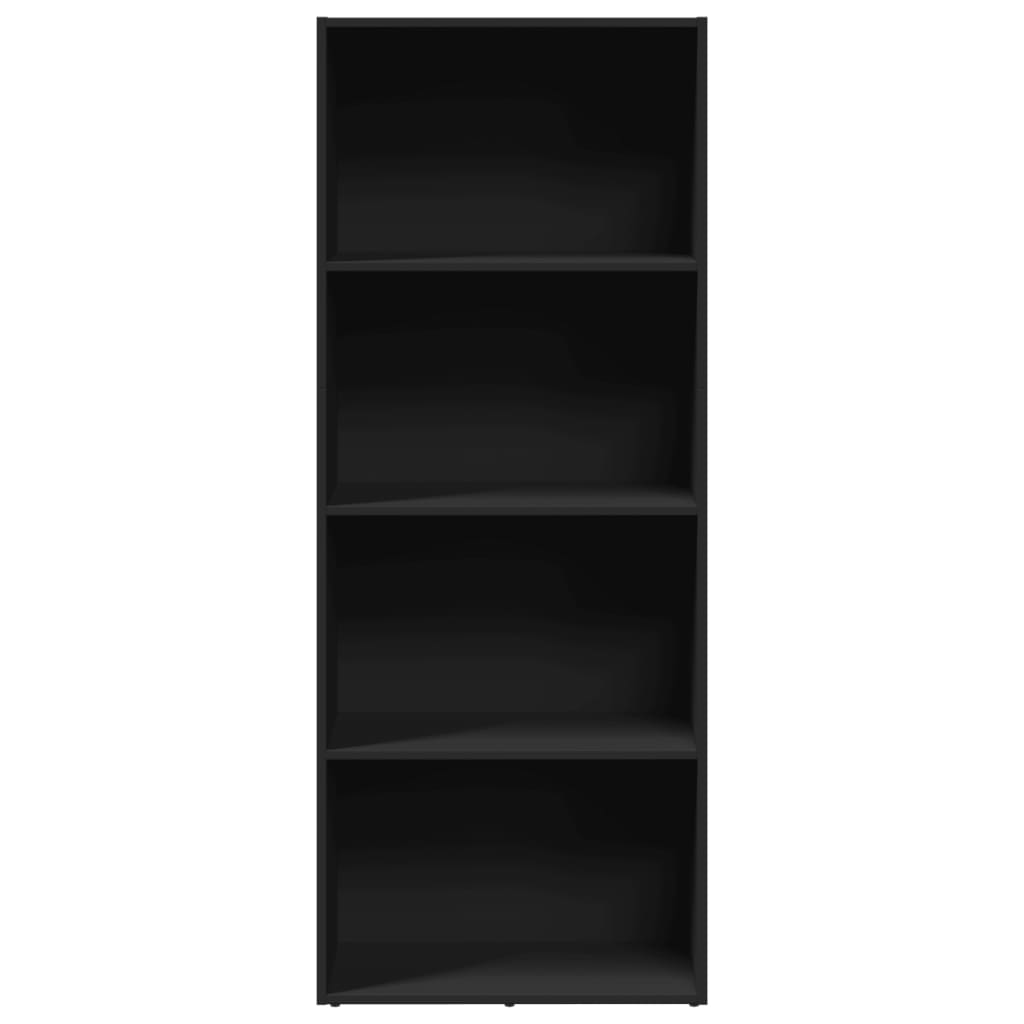 Bibliotecă, negru, 60x30x152 cm, lemn prelucrat