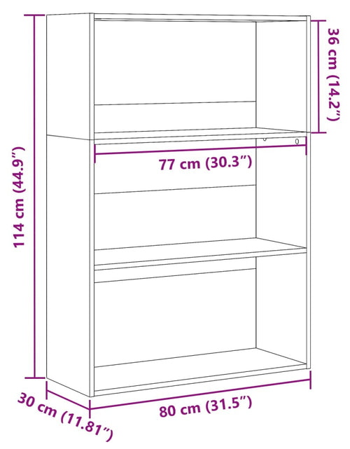 Загрузите изображение в средство просмотра галереи, Bibliotecă, stejar sonoma, 80x30x114 cm, lemn prelucrat
