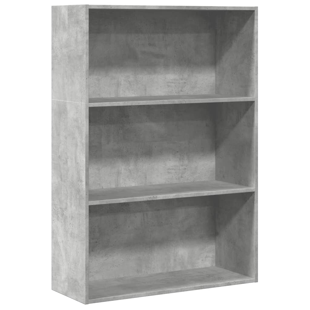 Bibliotecă, gri beton, 80x30x114 cm, lemn prelucrat