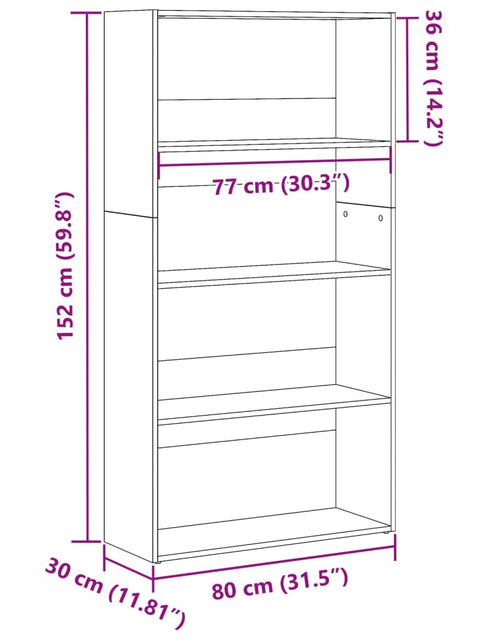 Încărcați imaginea în vizualizatorul Galerie, Bibliotecă, gri beton, 80x30x152 cm, lemn prelucrat
