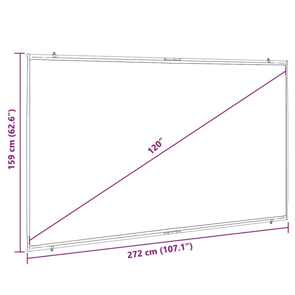 Ecran de proiecție suspendat pe perete 120 inch 16:9