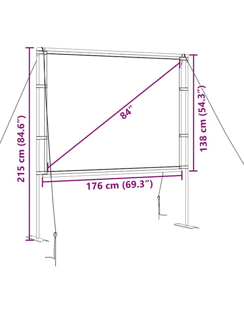 Încărcați imaginea în vizualizatorul Galerie, Ecran de proiecție cu suporturi 84 inch 4:3
