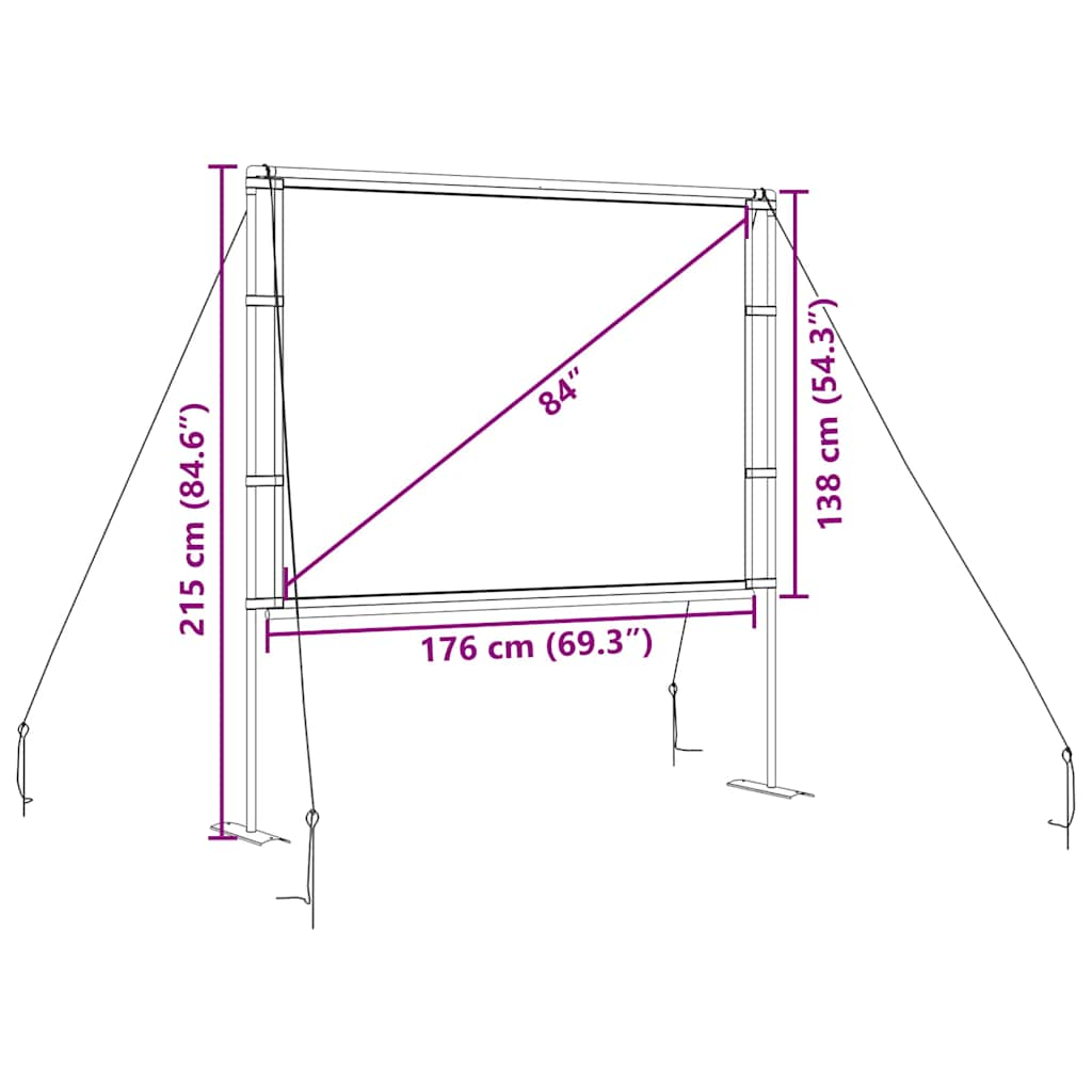 Ecran de proiecție cu suporturi 84 inch 4:3