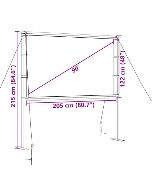 Încărcați imaginea în vizualizatorul Galerie, Ecran de proiecție cu suporturi 90 inch 16:9
