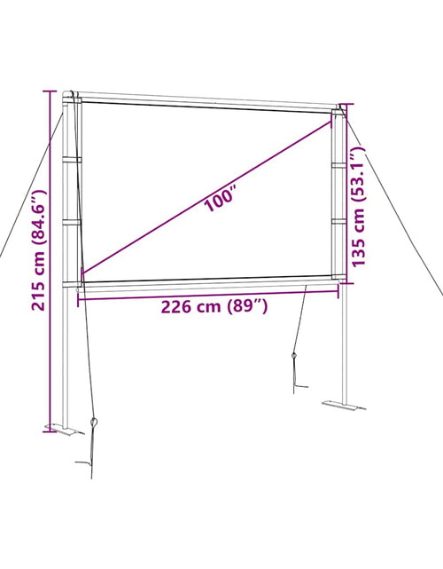 Загрузите изображение в средство просмотра галереи, Ecran de proiecție cu suporturi 100 inch 16:9
