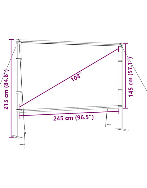 Загрузите изображение в средство просмотра галереи, Ecran de proiecție cu suporturi 108 inch 16:9
