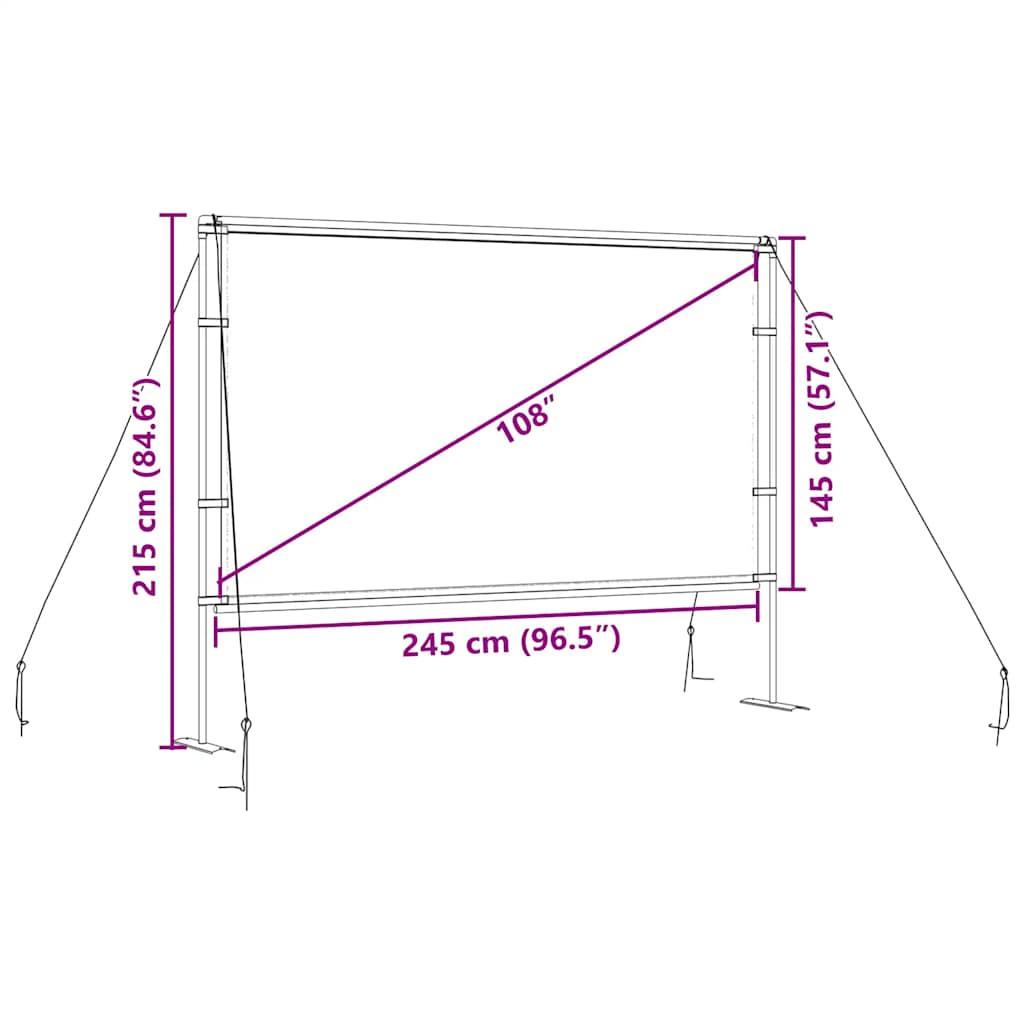 Ecran de proiecție cu suporturi 108 inch 16:9