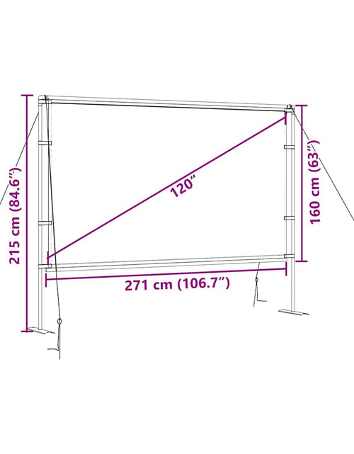 Загрузите изображение в средство просмотра галереи, Ecran de proiecție cu suporturi 120 inch 16:9
