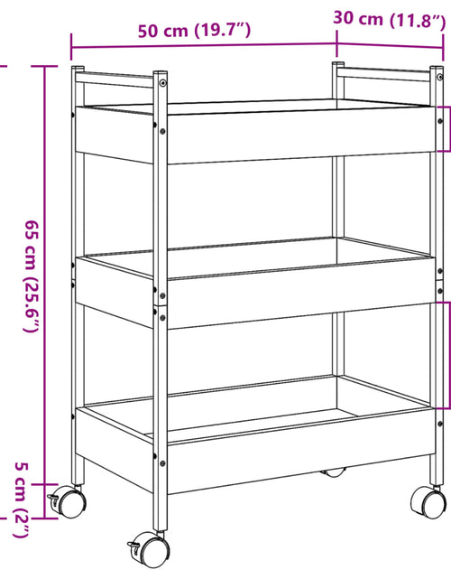 Загрузите изображение в средство просмотра галереи, Cărucior de bucătărie stejar sonoma 50x30x70 cm lemn prelucrat
