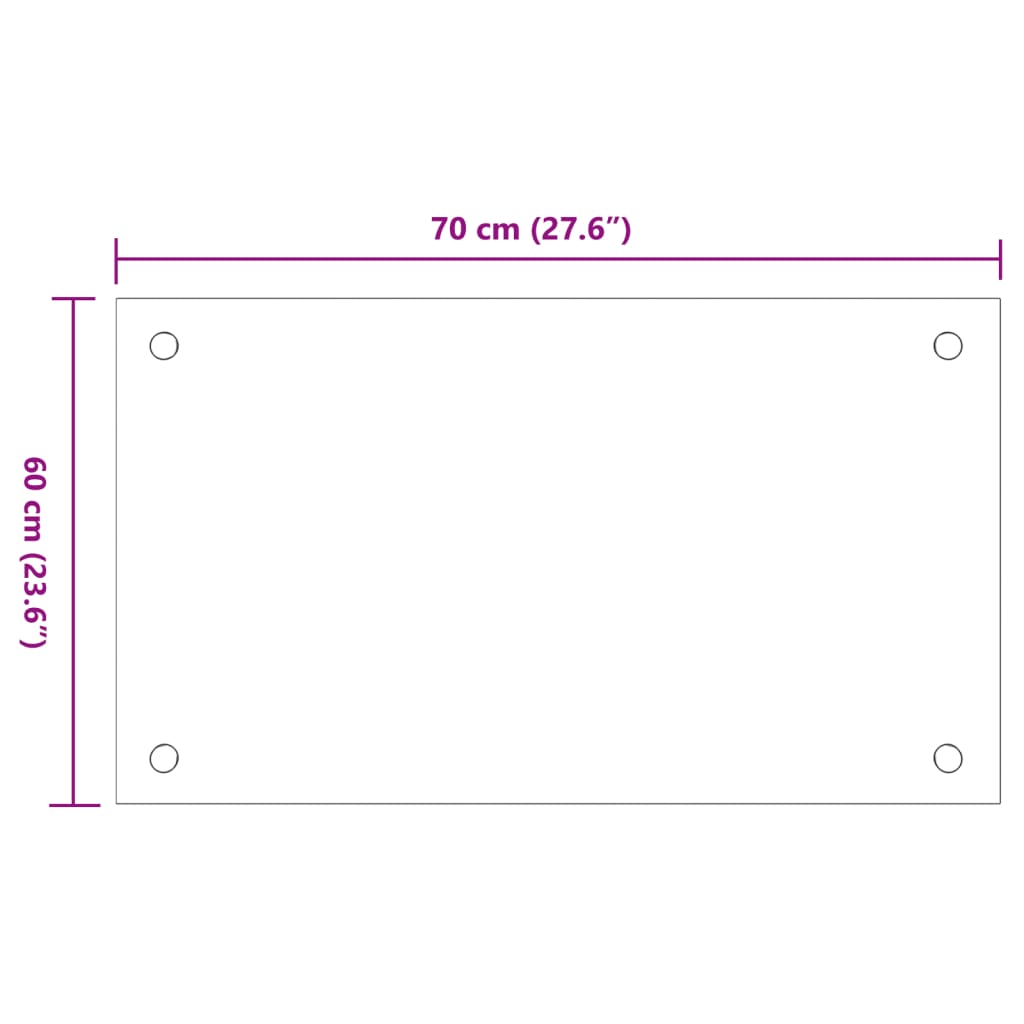 Panou antistropi bucătărie 2 buc. transparent 70x60 cm sticlă