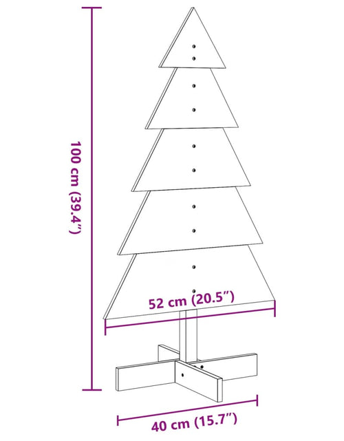Загрузите изображение в средство просмотра галереи, Brad de Crăciun din lemn decorativ, 100 cm, lemn de pin masiv
