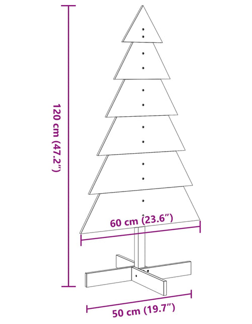 Загрузите изображение в средство просмотра галереи, Brad de Crăciun din lemn decorativ, 120 cm, lemn de pin masiv
