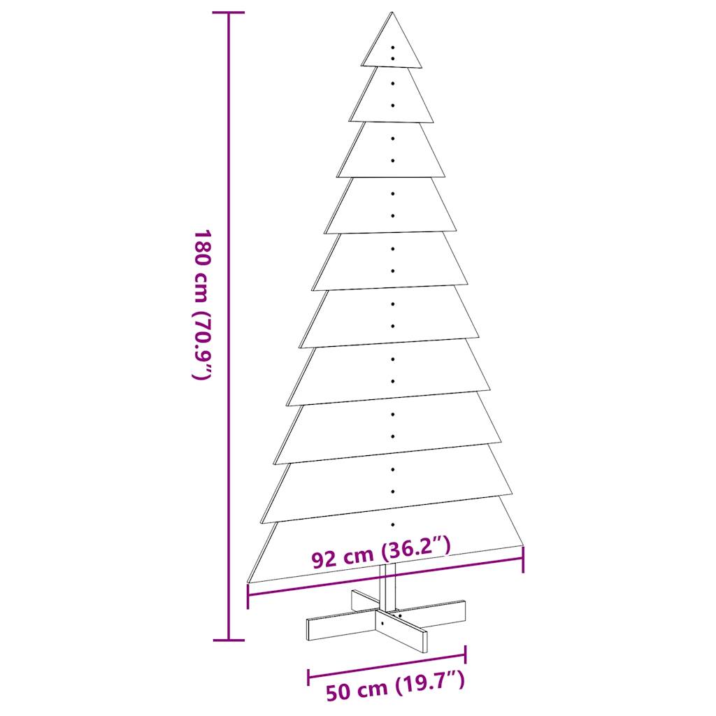 Brad de Crăciun decorativ, alb, 180 cm, lemn de pin masiv