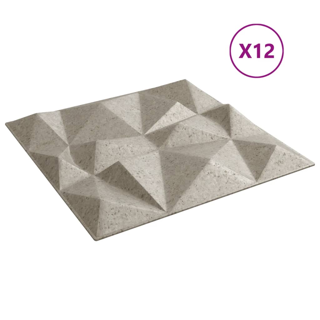 Panouri de perete 12 buc. Beton 50x50 cm XPS 3 m² diamant