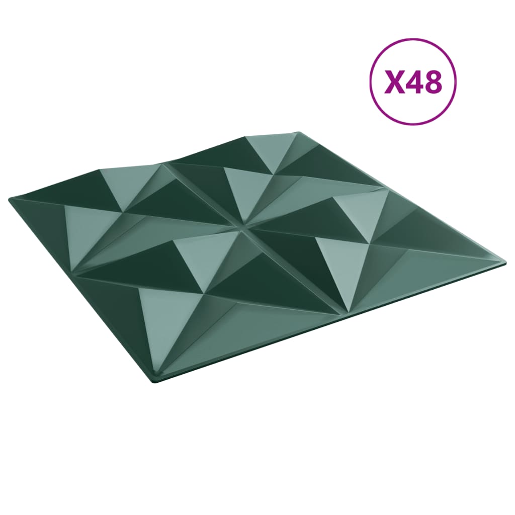 Panouri de perete 48 buc. verde 50x50 cm XPS 12 m² origami