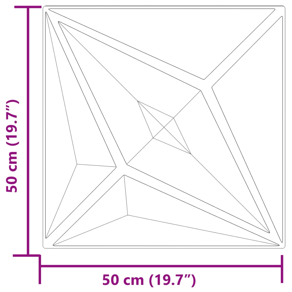 Panouri de perete 12 buc. gri 50x50 cm XPS 3 m² stea