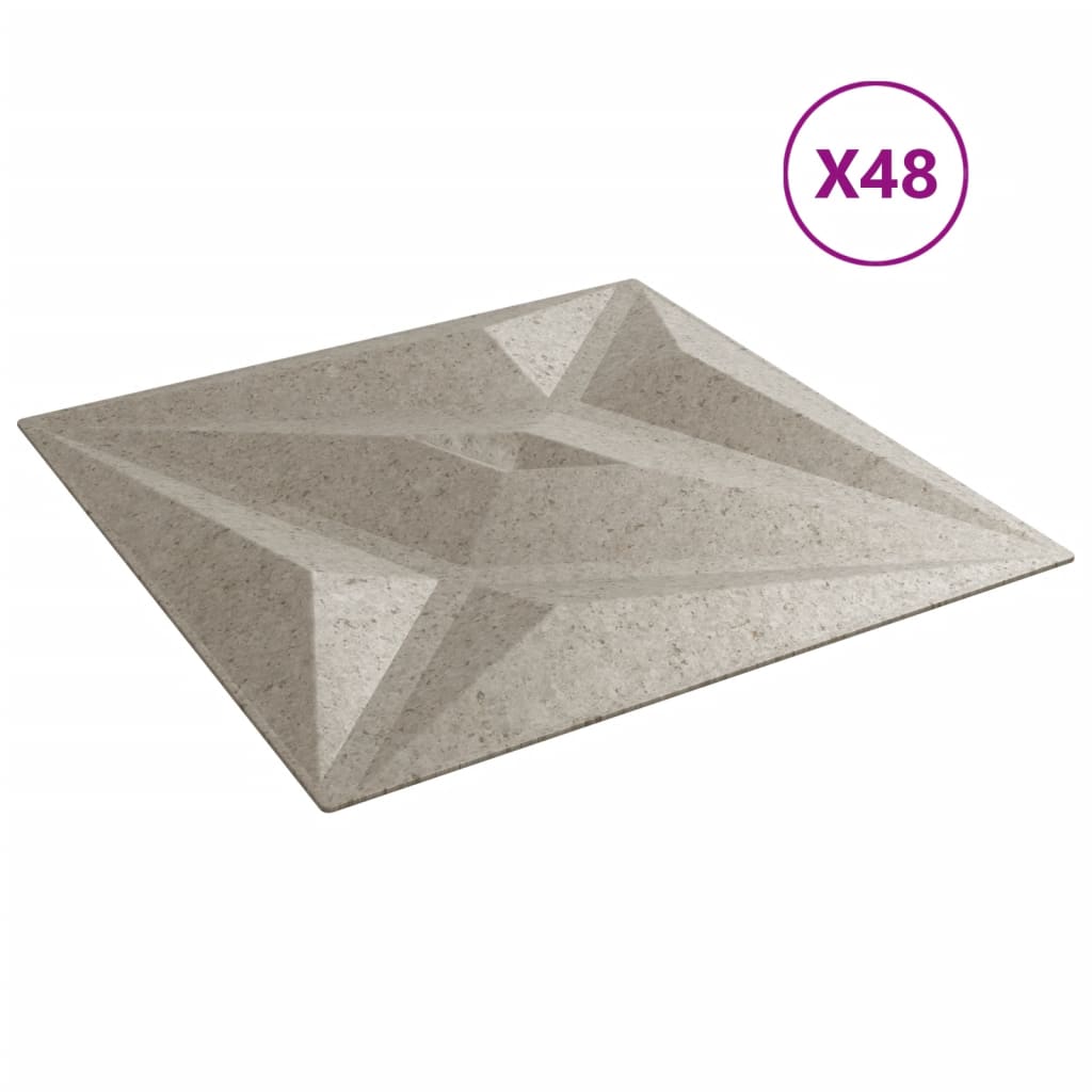 Panouri de perete 48 buc. Beton 50x50 cm XPS 12 m² stea