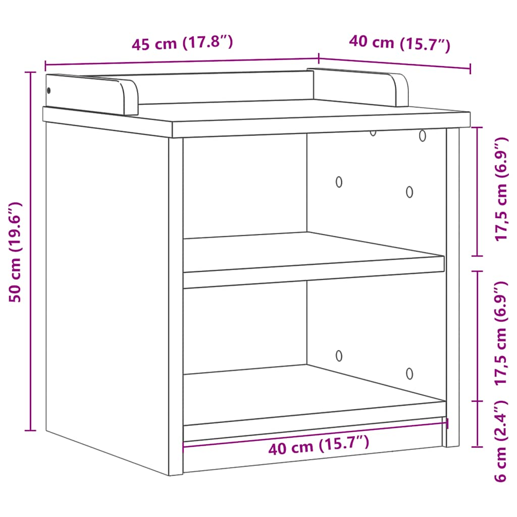 Bancă pentru hol „SANDNES” 45x40x50 cm din lemn masiv de pin