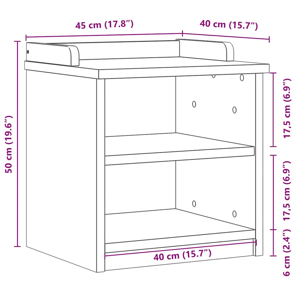 Bancă pentru hol „SANDNES” 45x40x50 cm din lemn masiv de pin