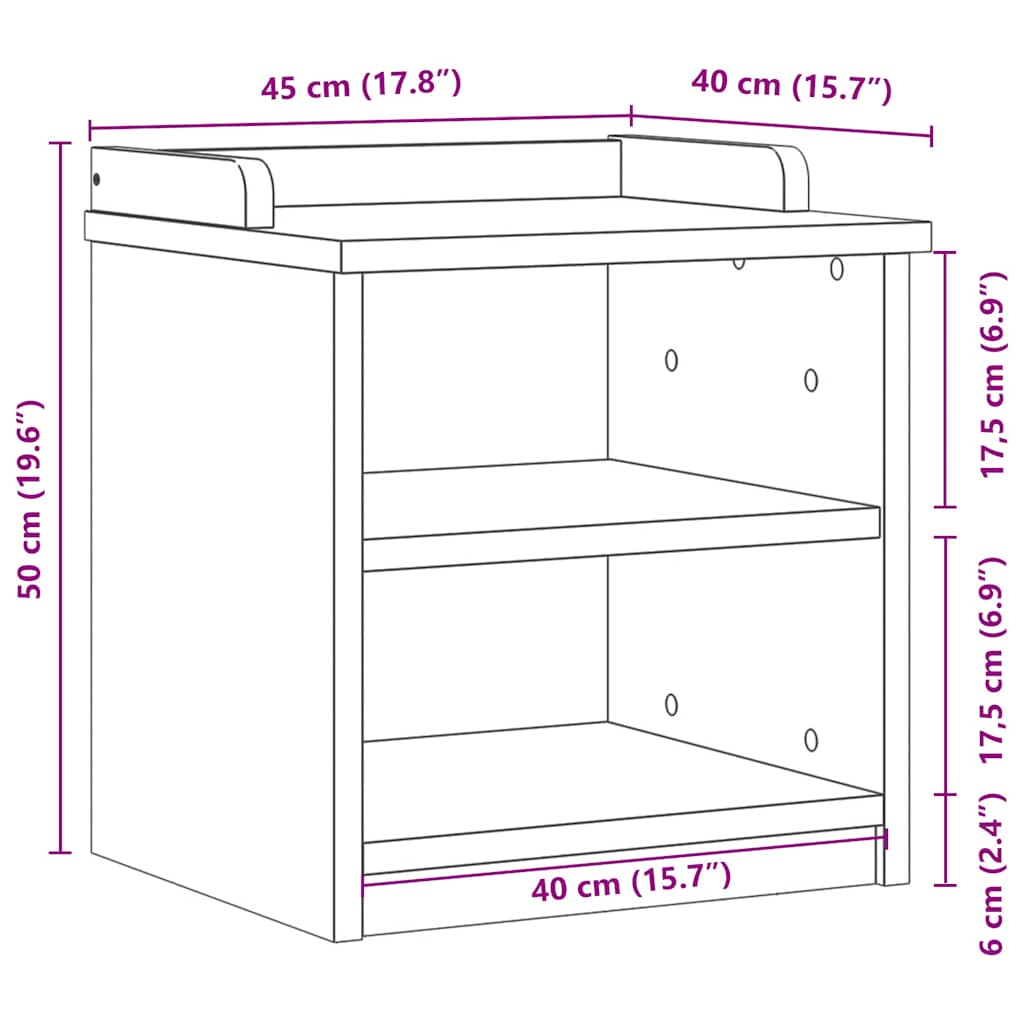 Bancă pentru hol „SANDNES” albă 45x40x50 cm, lemn masiv de pin