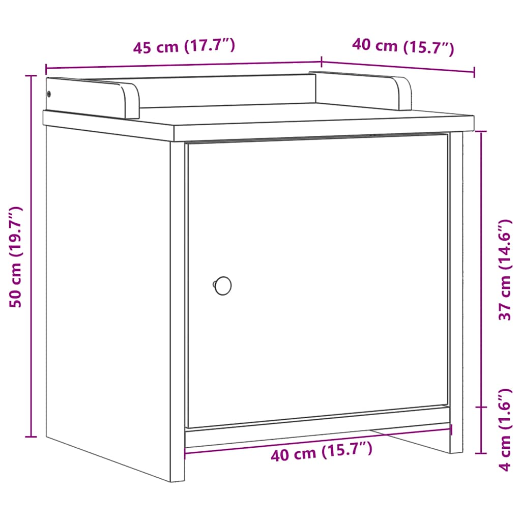 Bancă pentru hol „SANDNES” 45x40x50 cm din lemn masiv de pin