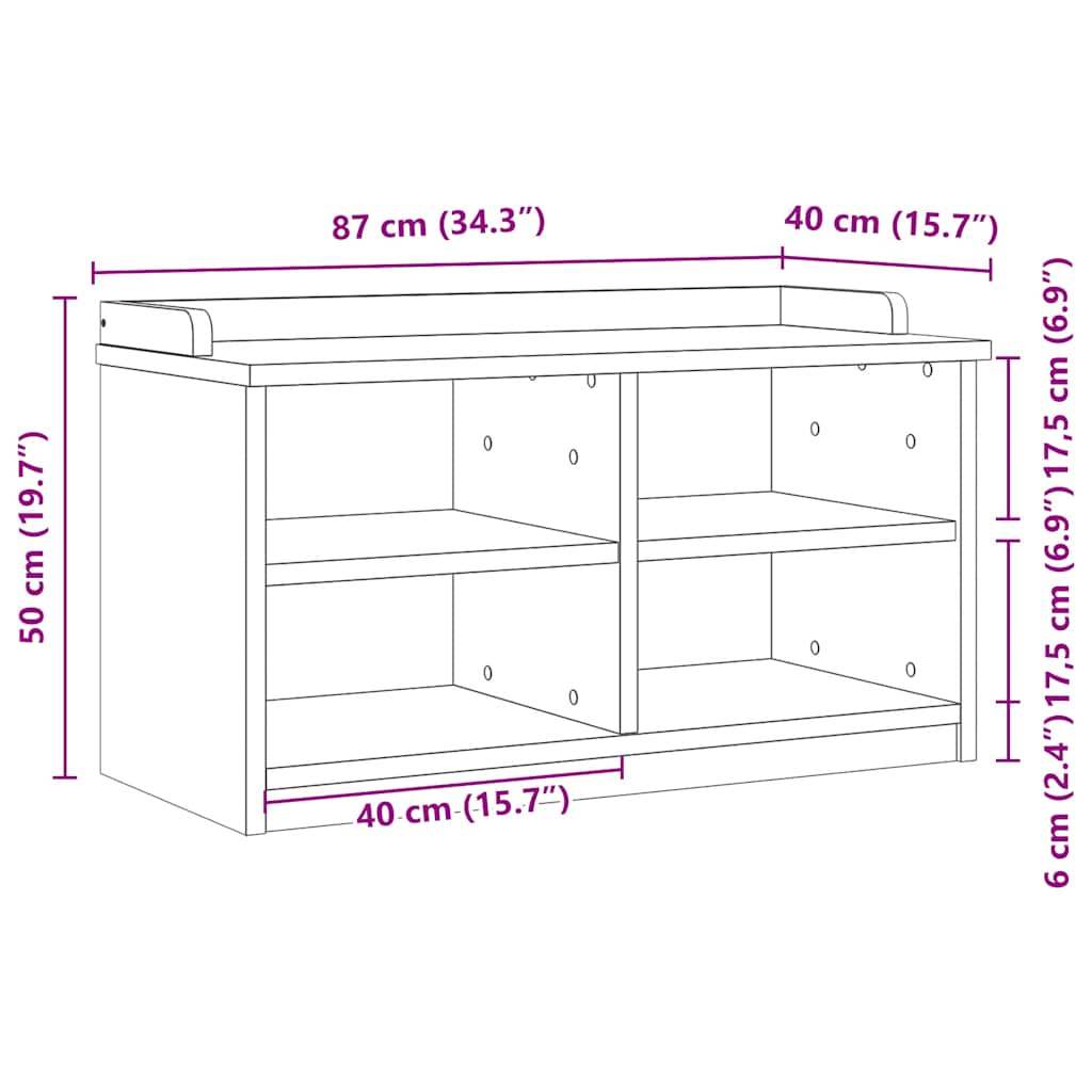 Bancă pentru hol „SANDNES” 87x40x50 cm din lemn masiv de pin