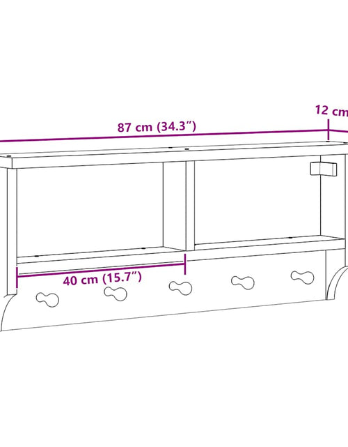Încărcați imaginea în vizualizatorul Galerie, Suport pentru haine &quot;SANDNES&quot; 87x12x35 cm lemn masiv de pin
