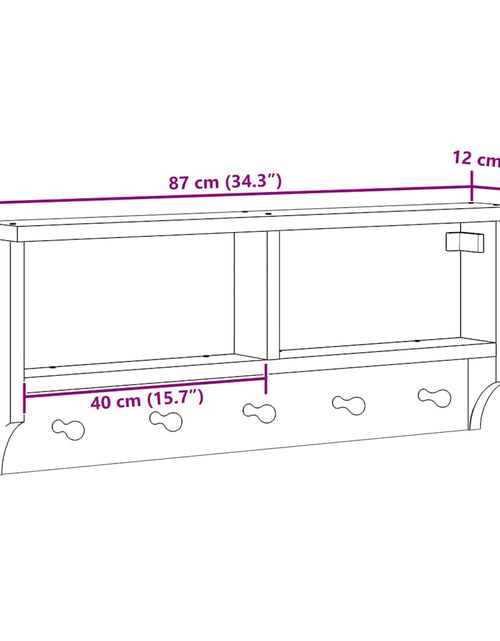 Încărcați imaginea în vizualizatorul Galerie, Suport pentru haine &quot;SANDNES&quot; 87x12x35 cm lemn masiv de pin
