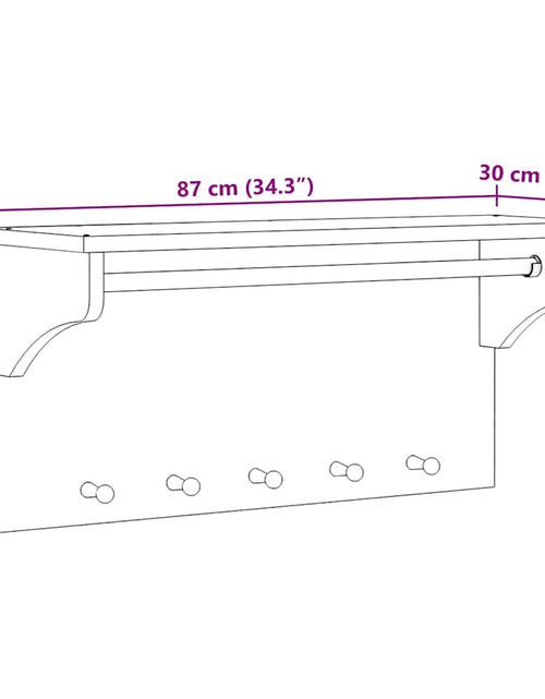 Încărcați imaginea în vizualizatorul Galerie, Suport pentru haine &quot;SANDNES&quot; 87x30x42 cm, lemn masiv de pin
