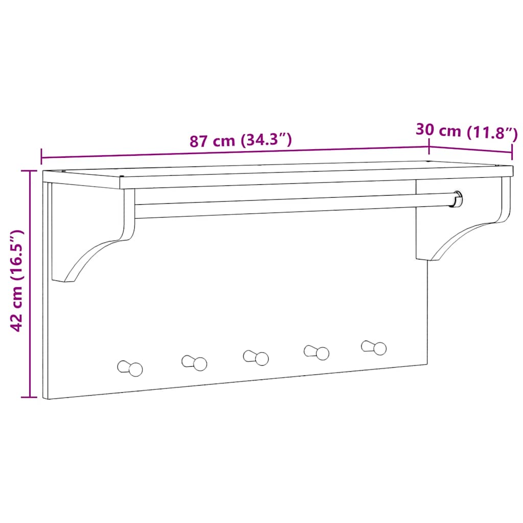 Suport pentru haine "SANDNES" alb 87x30x42 cm lemn masiv de pin