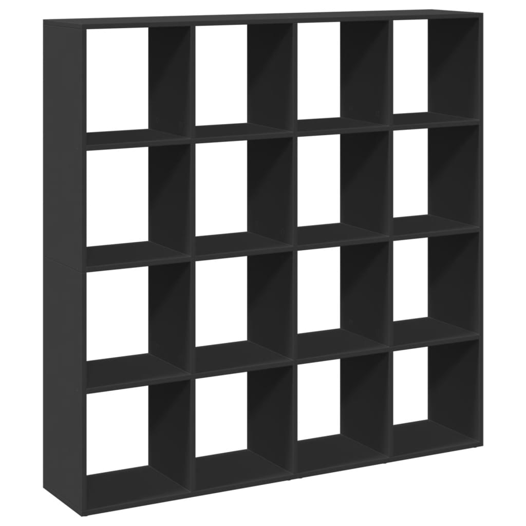 Bibliotecă, negru, 137,5x29x137,5 cm, lemn prelucrat