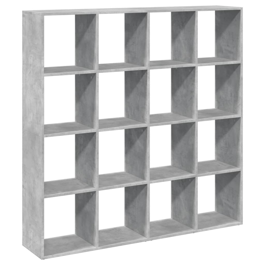 Bibliotecă, gri beton, 137,5x29x137,5 cm, lemn prelucrat