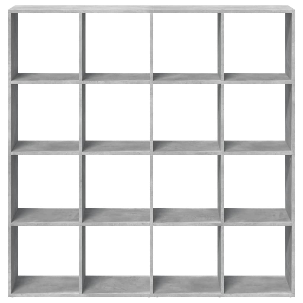 Bibliotecă, gri beton, 137,5x29x137,5 cm, lemn prelucrat