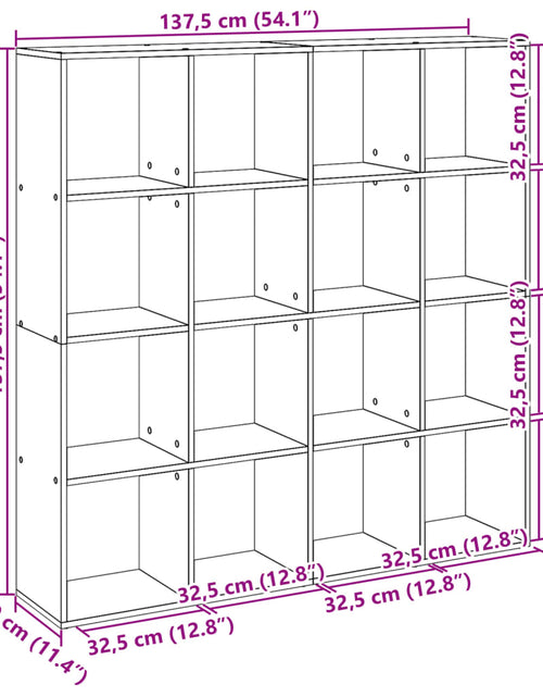 Загрузите изображение в средство просмотра галереи, Bibliotecă, gri beton, 137,5x29x137,5 cm, lemn prelucrat
