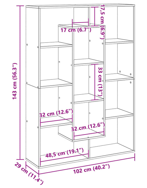 Загрузите изображение в средство просмотра галереи, Bibliotecă, gri beton, 102x29x143 cm, lemn prelucrat
