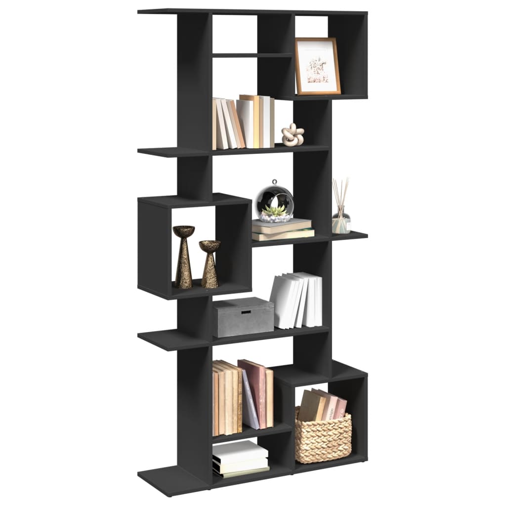 Bibliotecă, negru, 92x29x188 cm, lemn prelucrat