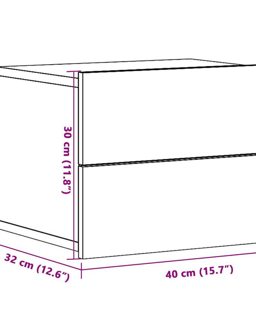 Încărcați imaginea în vizualizatorul Galerie, Noptiere de perete, 2 buc., lemn vechi, 40x32x30 cm
