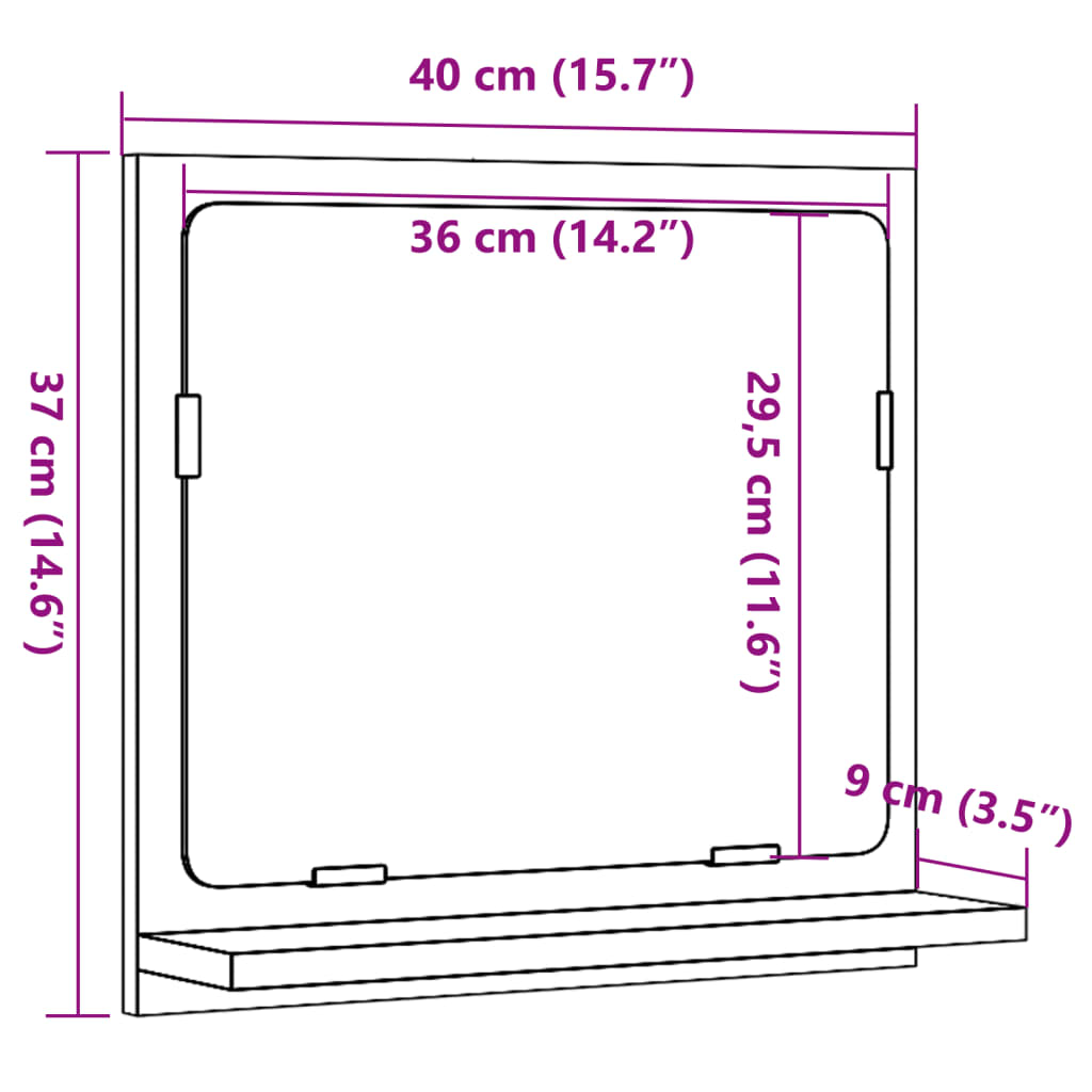 Dulap baie cu oglindă stejar sonoma 40x11x37 cm lemn compozit