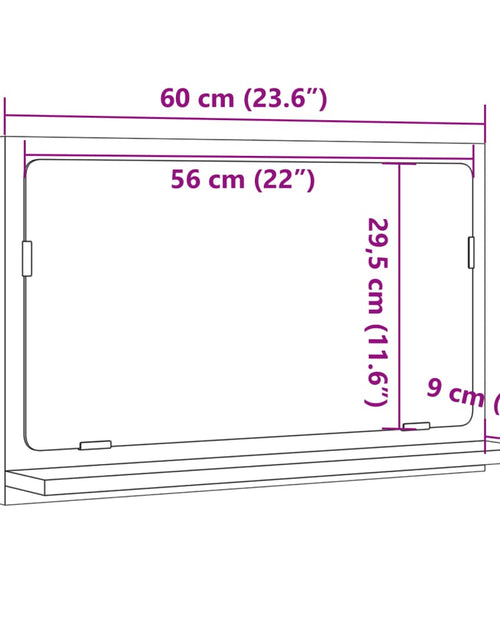 Загрузите изображение в средство просмотра галереи, Dulap baie cu oglindă stejar sonoma 60x11x37 cm lemn prelucrat
