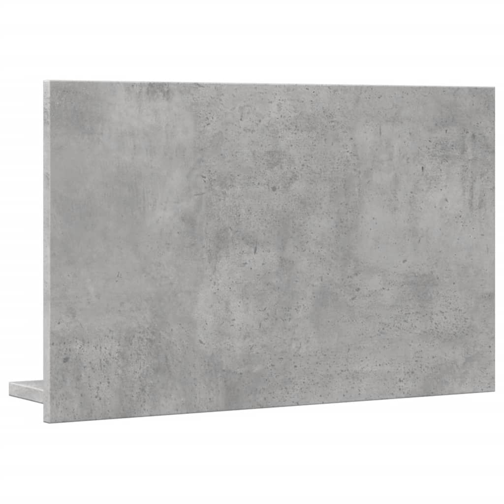 Dulap baie cu oglindă, gri beton, 60x11x37 cm, lemn prelucrat