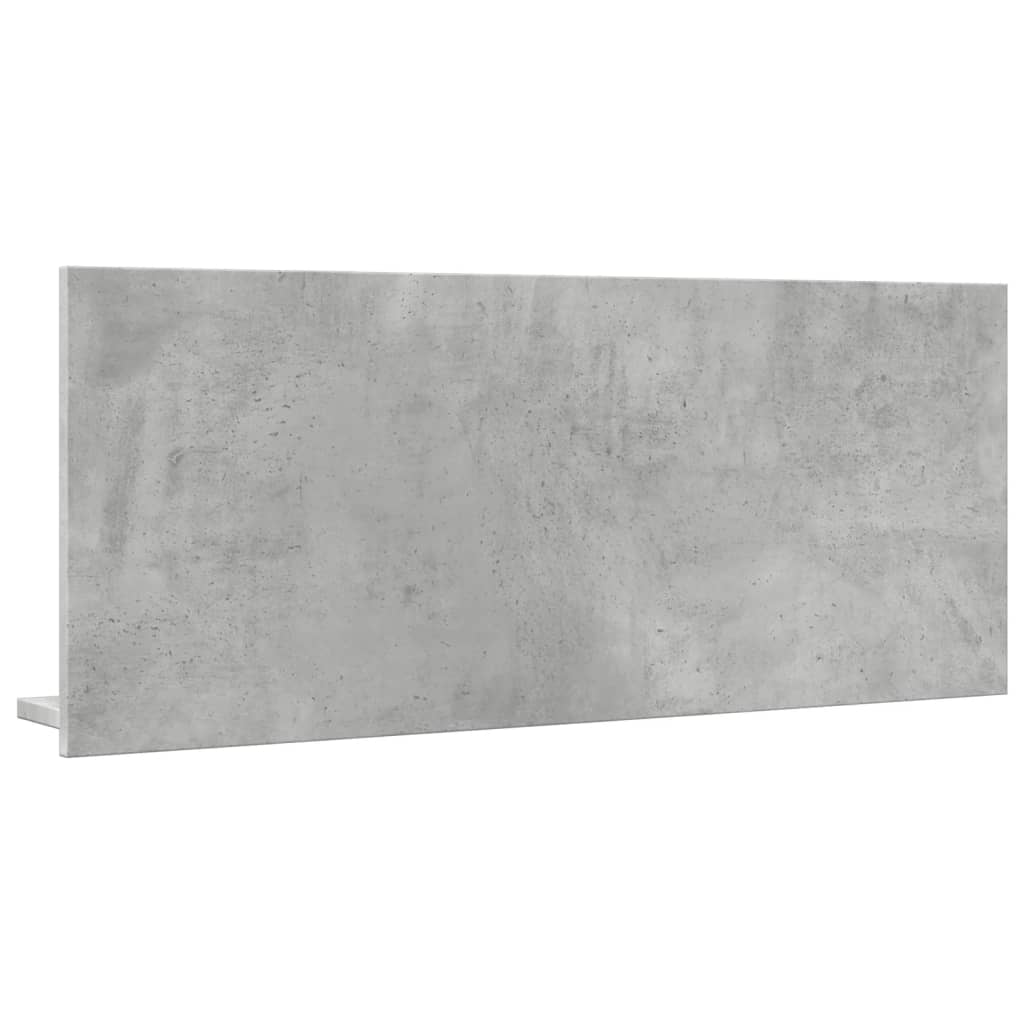 Dulap baie cu oglindă, gri beton, 90x11x37 cm, lemn prelucrat