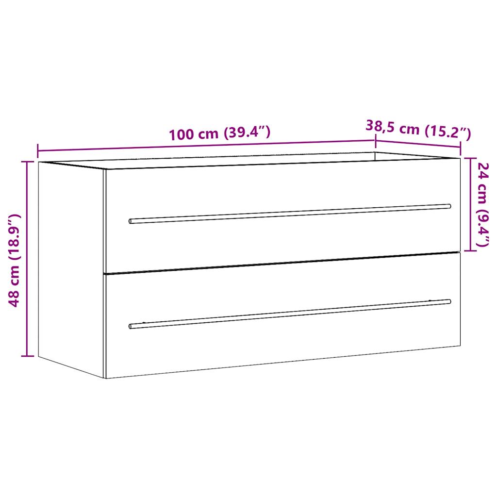 Dulap de chiuvetă, gri beton, 100x38,5x48 cm, PAL