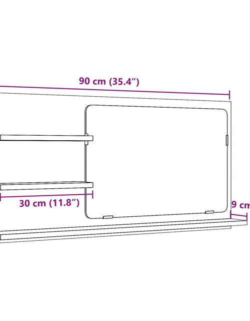 Загрузите изображение в средство просмотра галереи, Dulap baie cu oglindă stejar sonoma 90x11x45 cm lemn prelucrat
