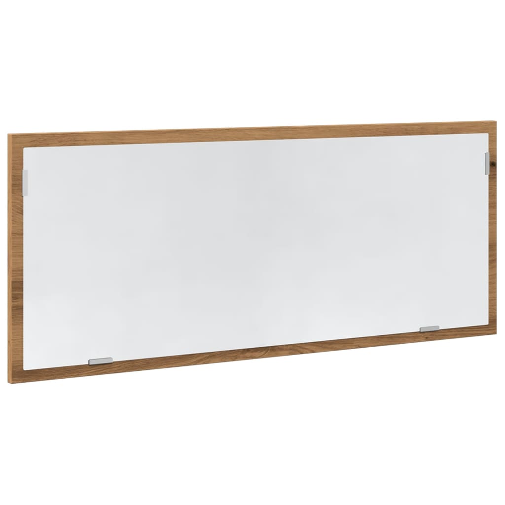 Oglindă baie LED stejar artizanal, 100x8,5x37 cm lemn prelucrat