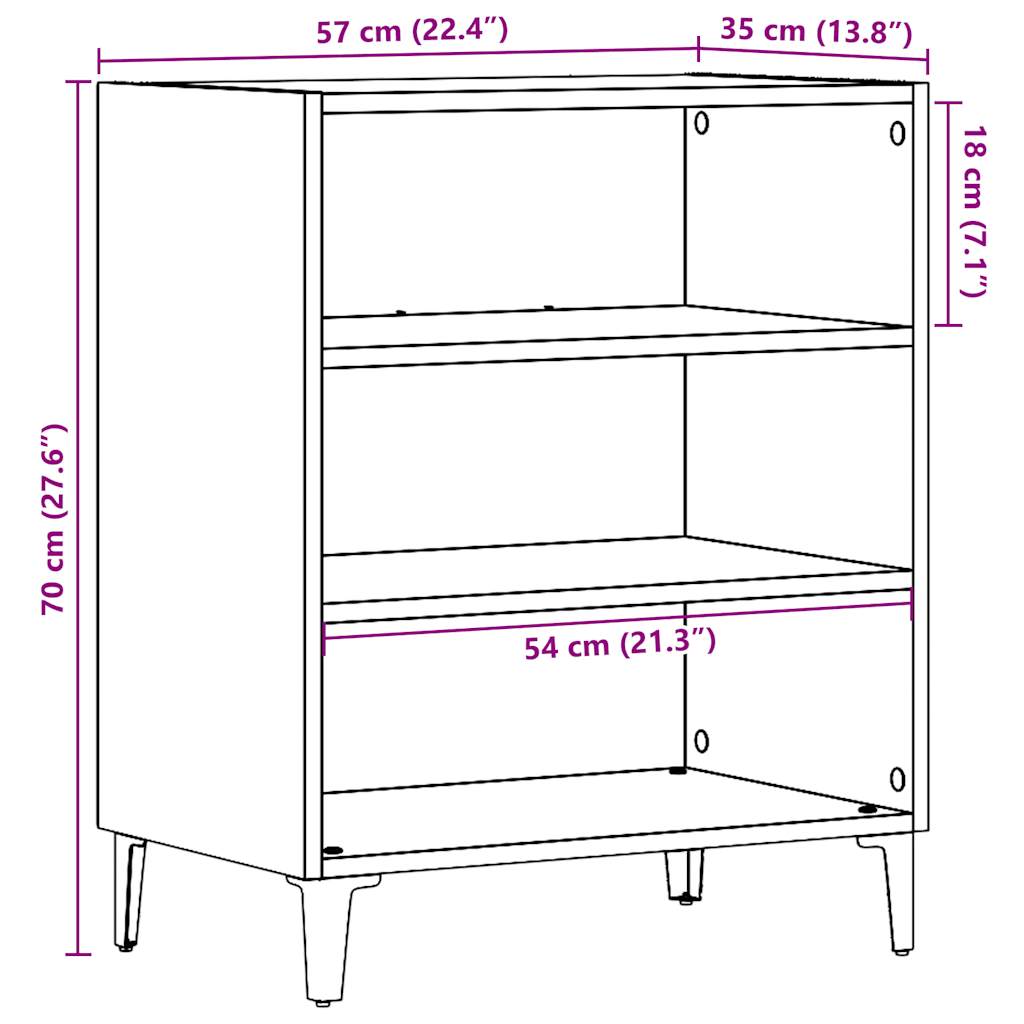 Dulap, lemn vechi, 57x35x75 cm, lemn prelucrat