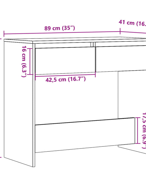 Загрузите изображение в средство просмотра галереи, Măsuță consolă, stejar artizanal, 89x41x76,5 cm, lemn prelucrat
