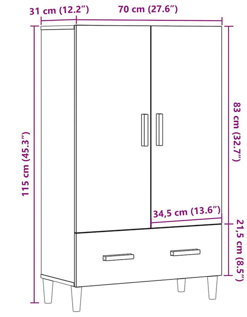Загрузите изображение в средство просмотра галереи, Dulap înalt, Stejar artizanal, 70x31x115 cm, lemn compozit
