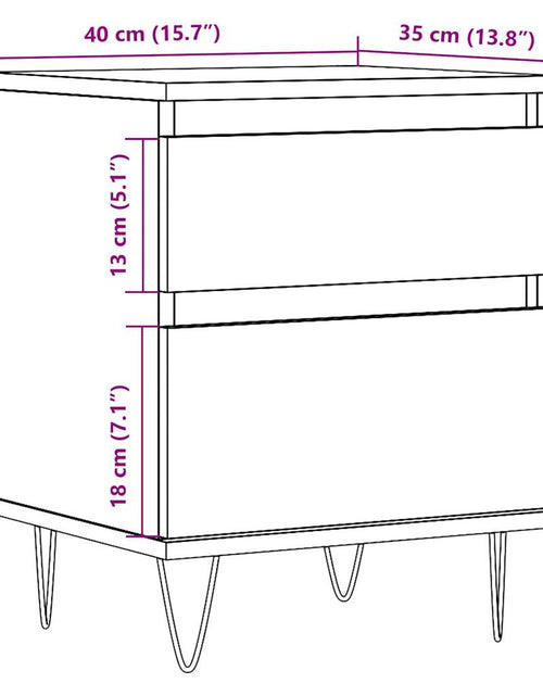 Загрузите изображение в средство просмотра галереи, Noptiere, 2 buc., stejar artizanal, 40x35x50 cm, lemn prelucrat
