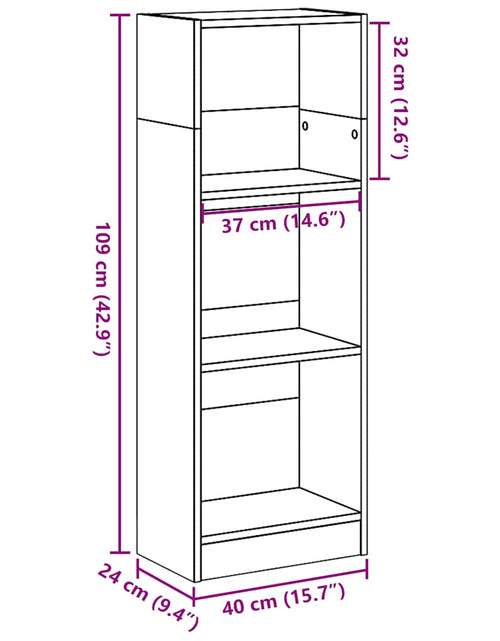 Încărcați imaginea în vizualizatorul Galerie, Bibliotecă, alb extralucios, 40x24x109 cm, lemn prelucrat
